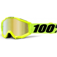Óculos 100% accuri junior fluo yellow lente espelhada dourada