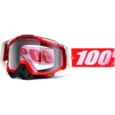 Óculos 100% racecraft fire red lente transparente