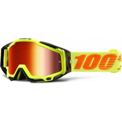 Óculos 100% racecraft neon attack lente espelhada dourada
